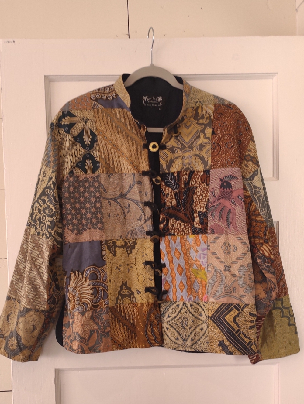 Kosi Bali Washed Cotton Patchwork Print Women’s Jacket in Multi Colors Medium
